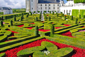 Loire Schlösser Chateau de Villandry mit Gartenanlage