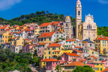 ligurien - Panorama von der Stadt Cervo