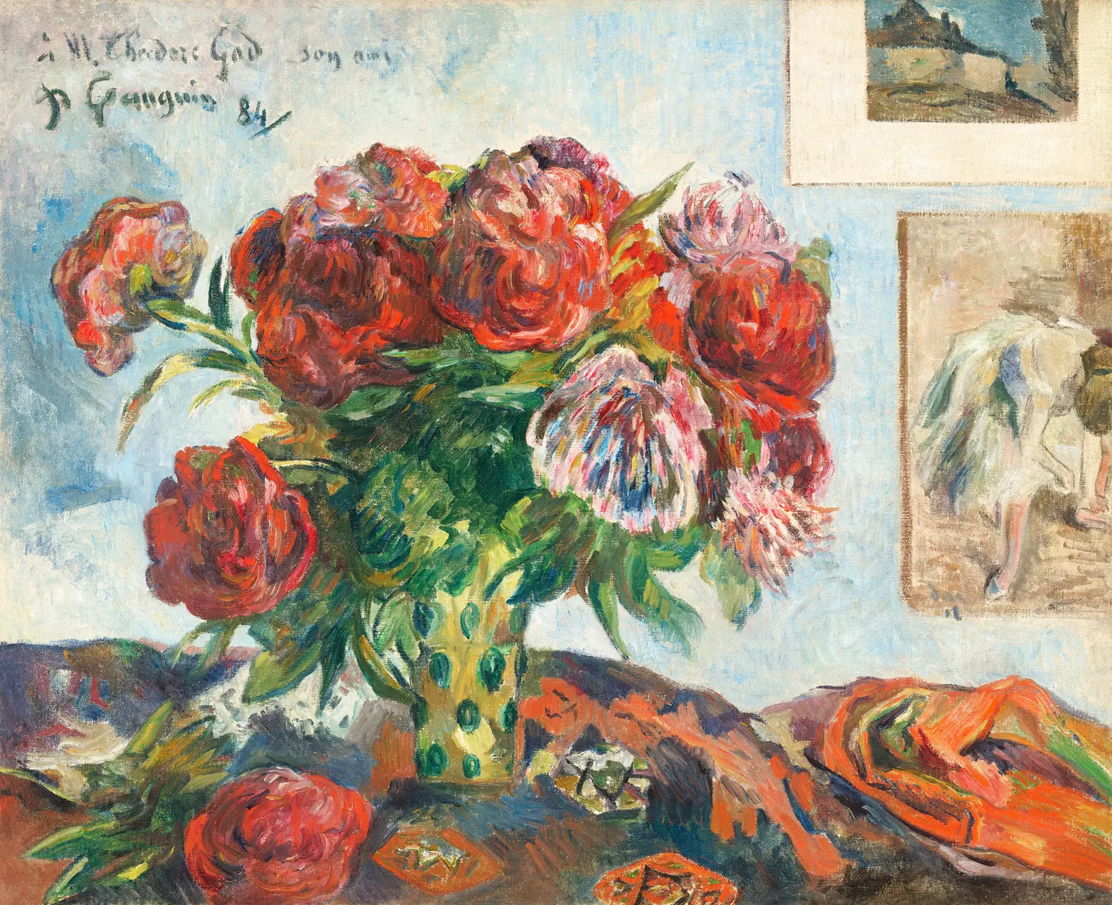 Gemälde von Paul Gauguin: Pfingstrosen in einer Vase